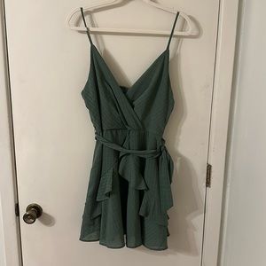 Green mini dress